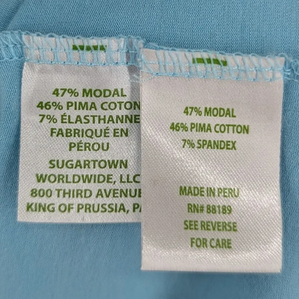 Lilly Pulitzer Blue Hot Pink Turtle Coral Long Sleeve Finn Shirt Blouse Medium - Picture 9 of 9